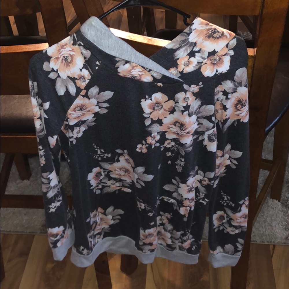 Floral hooded sweatshirt